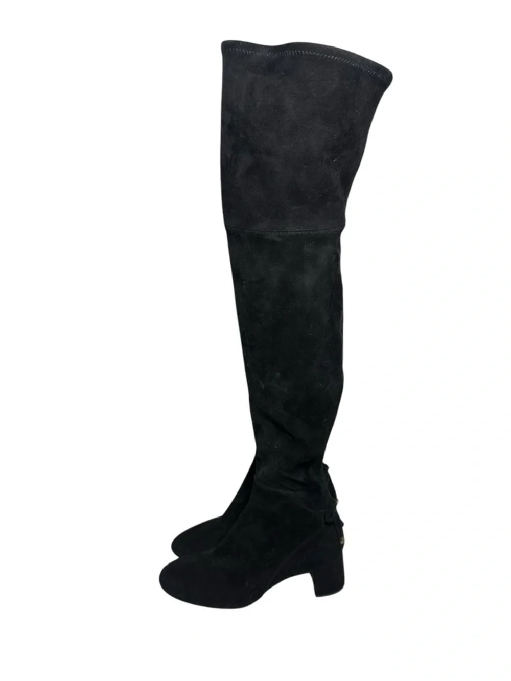 Tory Burch Women’s Size 8.5 Black Stretch Suede Laila Over The Knee High Boots